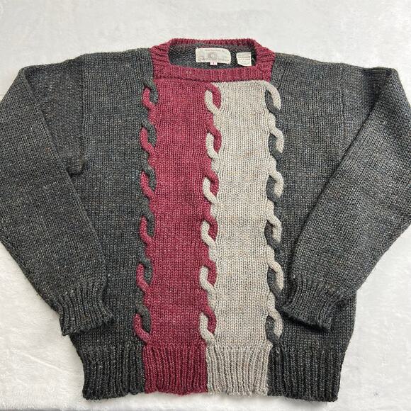 Howland Steinbach Sweaters - Howland Steinbach Vintage Knit Sweater Women's size Small Gray Maroon 1980s